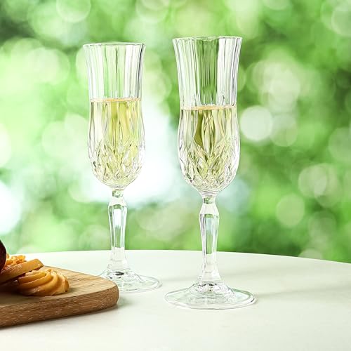 YANGNAY Champagne Flutes Set of 12, Elegant 4 oz Sparkling Wine Glasses with Long Stem, Perfect for Birthdays Weddings