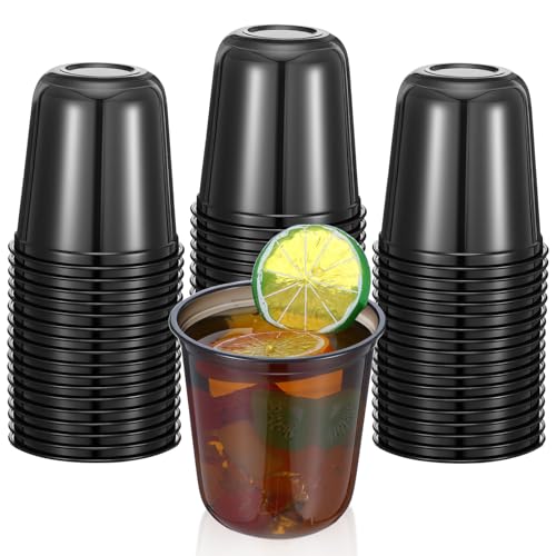 AojSup 50 Pcs Disposable Stemless Glasses 12 oz Crystal Plastic Wine Glasses Clear Classic Pet Cup for Meeting Weddings Bi...