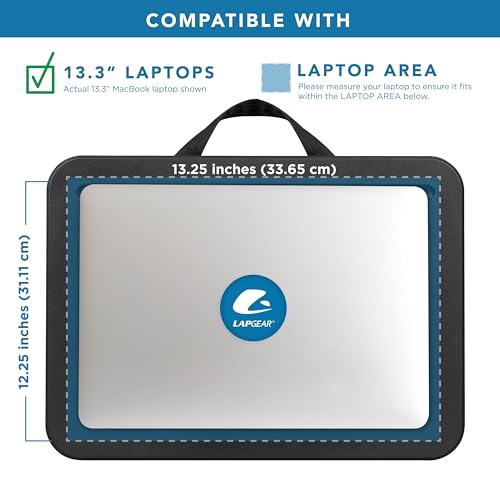 LAPGEAR Compact Lap Desk - Fits up to 15 Inch Laptops - Black - Style No. 43108