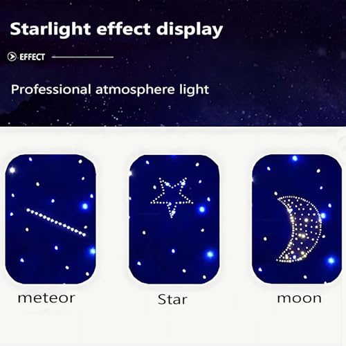 SEDAMORALLY LED Stage Starry Sky Cloth Background,White and Blue Foldable Wedding Stage Star Curtain Backdrops,DMX512 Cont...