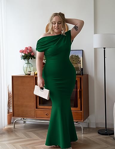 YMDUCH Women's Elegant Sleeveless Off Shoulder Bodycon Long Formal Party Evening Dress