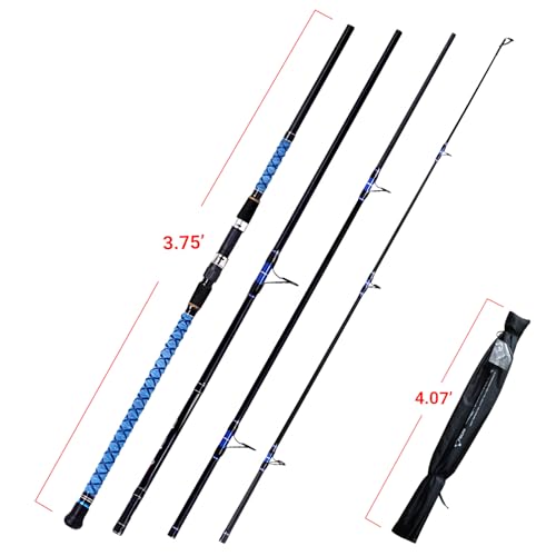 Fiblink Surf Spinning Fishing Rod Carbon Travel Surf Rod 2 Piece/3 Piece/4 Piece Spinning Fishing Rod 9'/10'/11'/12'/15'