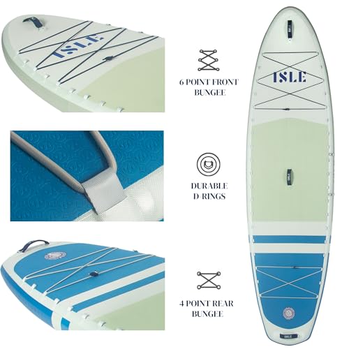 ISLE Explorer 3.0 Inflatable Stand Up Paddle Board & iSUP Bundle Accessory Pack, Adventure & Touring Board, Durable, Light...