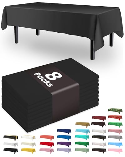 Pureegg Plastic Table Cloth Disposable 8 Pack, 54 x 108 Inch Table Cloths, Graduation Decorations Class of 2025, Graduatio...