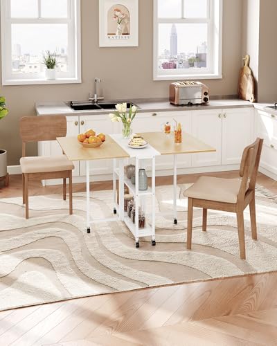 CHOEZON Folding Dining Table, Movable Dining Table, Kitchen Table for Small Space, Foldable and Expandable Desk Furniture ...