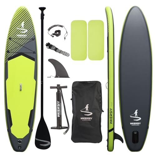 11”32“6 Premium Inflatable Stand Up Paddle Boards with Durable SUP Paddle Board Accessories Wide Stable Design Includes Ba...