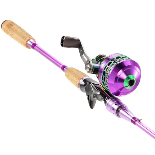 Sougayilang Spincast Fishing Rod Reel Combo,2 Pieces Medium Heavy Pole with Super Smooth Reel Trouble-Free Push-Button Bai...