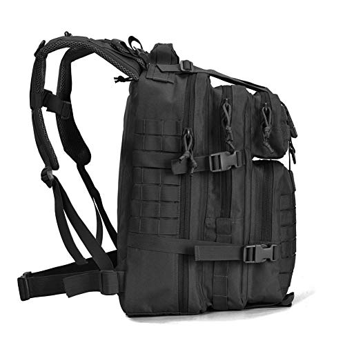 REEBOW GEAR Military Tactical Backpack for Men Large 34L Army 3 Day Assault Pack Molle Bag Backpacks (34L, Black)