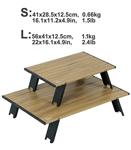 iClimb 1 Mini Folding Table and 1 Anti-Sinking Folding Chair Bundle, Ultralight Compact for Adults Outdoor Backpacking Cam...