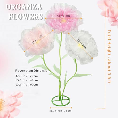Zzefarmy 5.6 ft Giant Florwes for Decoration,Wedding Home Decorations Store Window Display Large Artificial Flowers (A Mix...