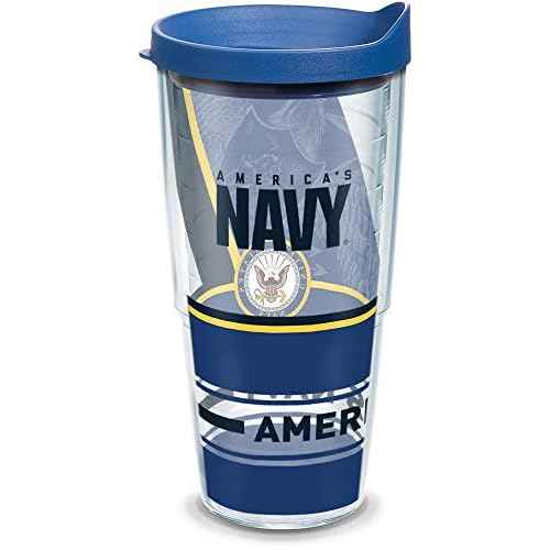Tervis Navy Forever Proud Made in USA Double Walled Insulated Tumbler Travel Cup Keeps Drinks Cold & Hot, 24oz, Classic