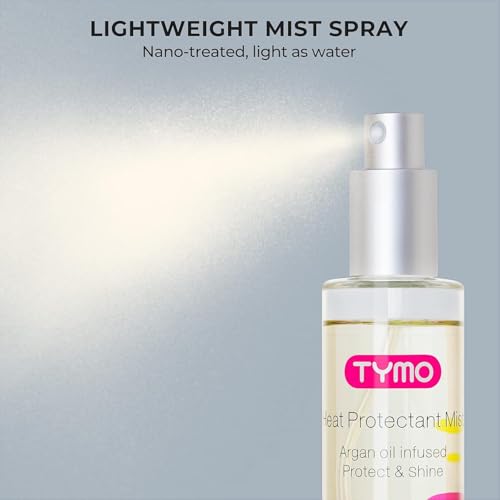 TYMO Heat Protectant Spray for Hair with Argan Oil for Styling Tools, Heat Protection Spray to Smooth & Hydrate, Natural C...