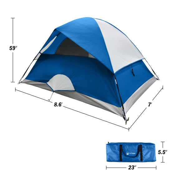 4 Person Camping Tent with Rainfly and Carrying Bag - Easy Pop Up Family Tents for Camping Essentials, Beach, Hiking, Back...