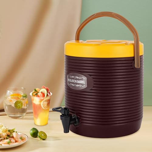 Insulated Beverage Dispenser 3 Gallon Ice and Hot Drink Dispenser with Stainless Steel Interior and Spigot, Portable Hot W...