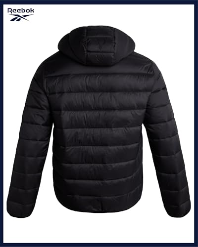 Reebok Mens Puffer Jacket - Lightweight Quilted Glacier Shield Plus Size Puffer Jackets for Men - Insulated Mens Winter Coats