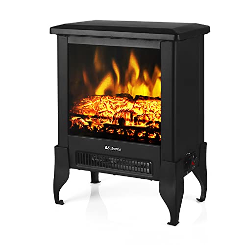 TURBRO Suburbs TS17 Compact Electric Fireplace Stove, 18” Freestanding Stove Heater with Realistic Flame - CSA Certified -...