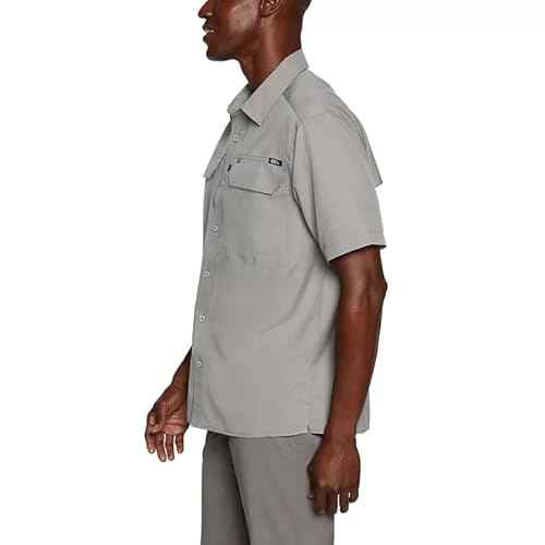 Eddie Bauer Men¡¯s UPF 50 Sun Protection Short Sleeve Relaxed Fit Woven Tech Shirt