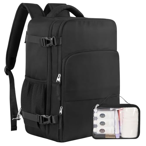 Sinaliy Travel Backpack for Men Women, Personal Item Travel Bag with Multi-Pockets, Airline Approved Carry on Backpack Fit...