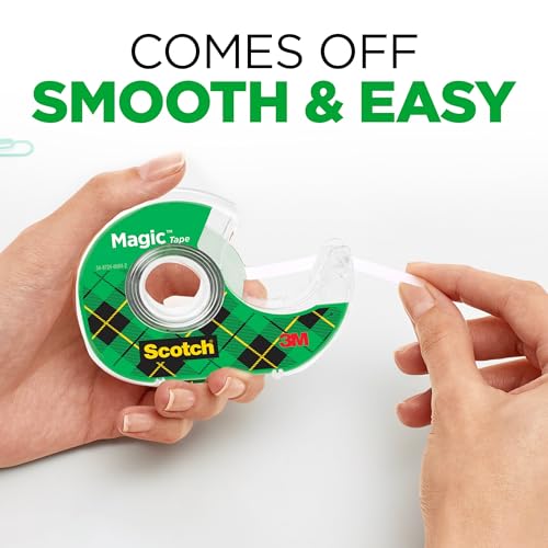Scotch Magic Tape, Invisible, Repair Christmas Cards and Use as Holiday Gift Wrap Supplies for Christmas, 6 Tape Rolls wit...