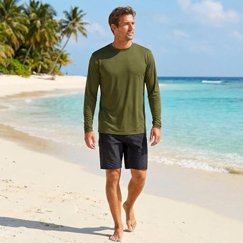 Hardcore Men's Long Sleeve Loose Fit Rash Guard Surf Shirt Water Sports Swimwear