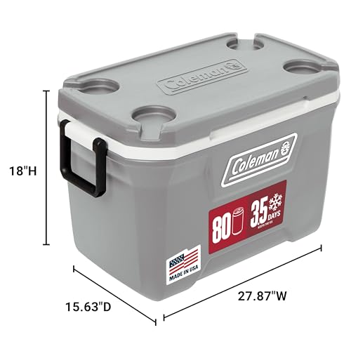 Coleman Classic Series Insulated Portable Cooler, Leak-Resistant Outdoor Hard Cooler Keeps Ice up to 5 Days, 52/70/120/150...