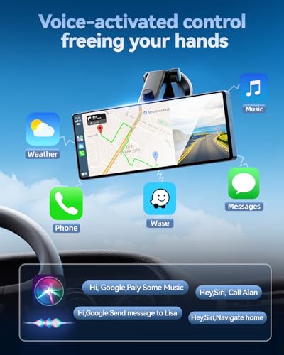 TERUNSOUl Carplay Screen for Car, 8.1" HD Portable Touch Screen Car Stereo with Android Auto, 4K Dash Cam, 1080P Backup Ca...