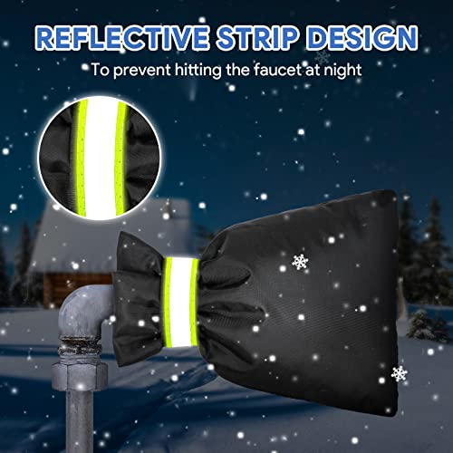 DELUX Outdoor Faucet Covers for Winter 9.05" H X 6.89" W 2 Pack, Outside Garden Faucet Socks for Freeze Protection, Reusab...