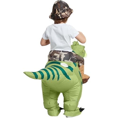 One Casa Inflatable Dinosaur Costume Kids,Blow Up Ride T Rex Suit,Halloween Costumes for Boys Girls