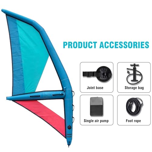 Inflatable Sail, Professional Inflatable Paddle Board with Rotatable Base and Visualization Window, Windsurfing