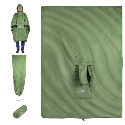 iClimb 1 Hooded 3M Thinsulate Insulation Warm Blanket and 1 3M Thinsulate Insulation Sleeping Bag, Ultralight Compact for ...