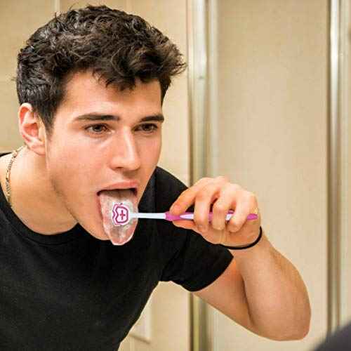 Tongue Brush, Tongue Scraper, Tongue Cleaner, Tongue Scraper Brush, Tongue Cleaner Brush, Tongue Brushes Helps Fight Bad Breath, 3 Tongue Scrapers, 3 Pack (Blue & Orange & Red)