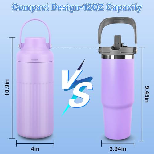 Compact Breast Milk Cooler Bottle, 12oz Portable Breastmilk Cooler with 2 Storage Bottles, 30H Cold Storage Breast Milk Ch...