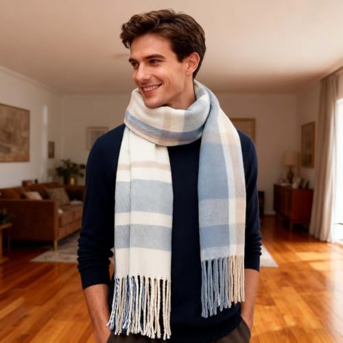 Lightweight Ultra-Soft Winter Scarf for Women,Fashion Long Shawl Plaid Scarves,Warm Big Tartan Blanket Wrap Shawl Ladies G...