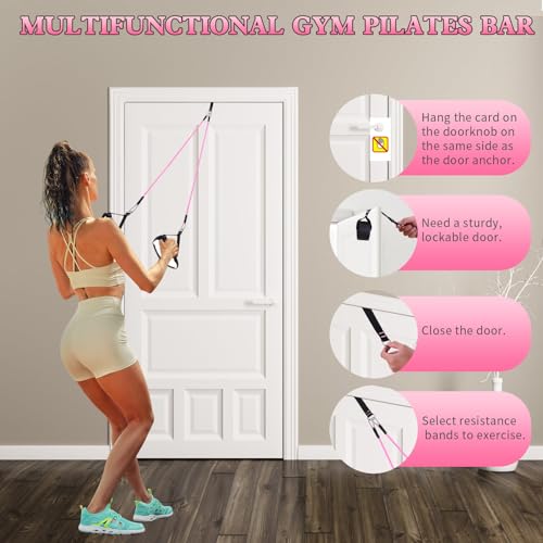 Bbtops Pilates Bar Kit with Resistance Bands,Pilates Bar with Stackable Bands Workout Equipment for Legs,Hip,Waist and Ar...