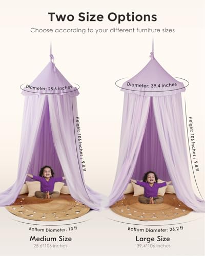 Bed Canopy with Star Lights, Double Layer Canopy for Bed, Princess Play Tent for Girls Room, Breathable Canopy Bed Curtain...