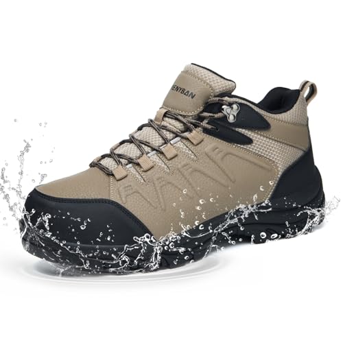 MENYBAN Waterproof Hiking Shoes Men Non-Slip Grip Ankle Support, Fashion Sneakers Tennis Walking Shoes Durable Comfort for...
