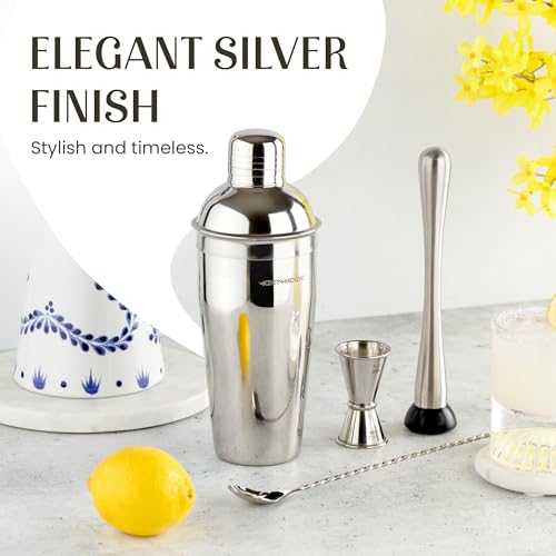 Mixology & Craft 16-Piece Cocktail Shaker Set - Bartender Kit & Home Bar Accessories, Stainless Steel Barware with Ice Buc...
