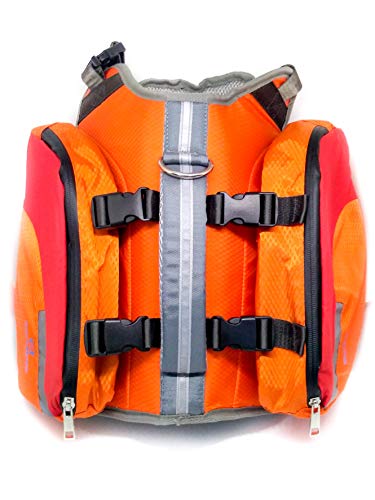 Bark Brite Multi-Purpose Dog Backpack Life Jacket (Size Large)