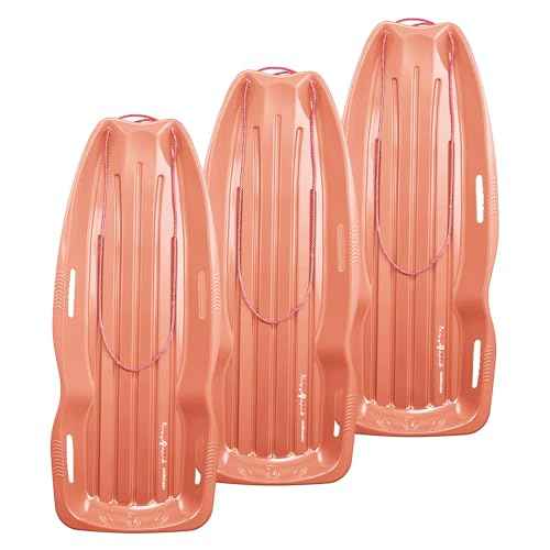 Retrospec Retrorider Plastic Snow Sled ? Toboggan Style with Pull Rope, Cold-Resistant Coating, and Hard Bottom for Smooth Downhill Rides ? Available in 35" and 48" Sizes for Kids and Adults