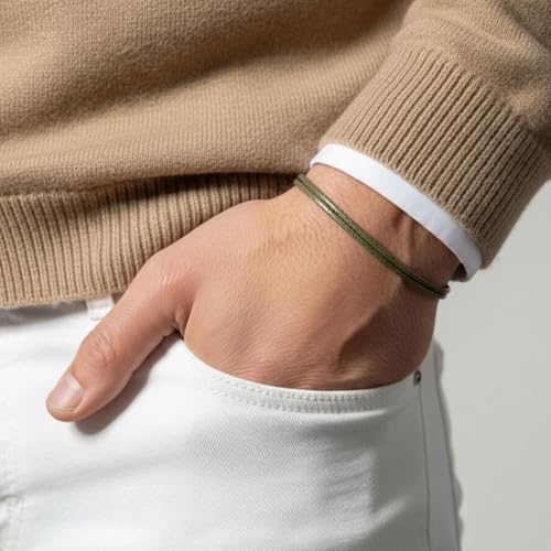 Adjustable Wax Nylon Cord Bracelet for Men Women Adult - Vegan Leather String | Unisex Waterproof Nautical & Surfer Style ...
