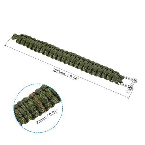Survival Paracord Bracelets, 2 Pack Plaited Bracelet with U-shaped Stainless Steel Buckle Party Favors Camping Gifts Outdo...