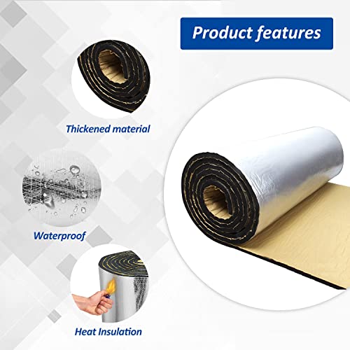 Car Heat Sound Deadening Insulation Mat, - 394 Mil 10.8 Sqft Automobile Sound Deadening & Heat Insulation Material for Aut...