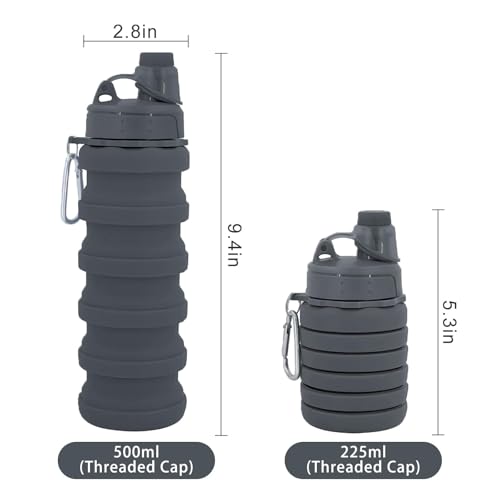YCTMALL Collapsible Water Bottles Travel water bottle Sports Portable Sport Water Bottle Reusable Water Bottles comes with...