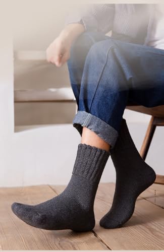 Women's Wool Thermal Socks Warm Winter Thick Cozy Crew Boot Socks for Hiking Ski Outdoor Cold Weather Comfy Everyday Work