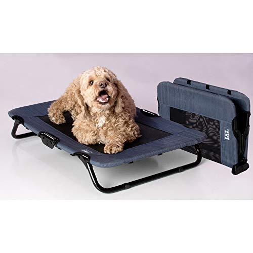 Pet Gear Lifestyle Pet Cot Elevated Bed, No Assembly Required, Premium Tear Resistant Cooling Mesh, Indoor & Outdoor, Ligh...