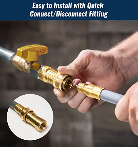 CALPOSE 15 Feet 1/2 inch ID Natural Gas Grill Hose with Quick Connect Fittings, Natural Gas Line for Grill, Pizza Oven, He...