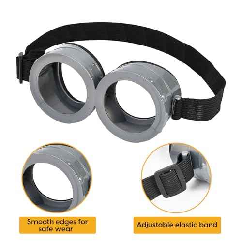 Halloween Goggles Glasses, Funny Victorian Silver Dress Up Eyewear, Round Vintage Steampunk Goggles