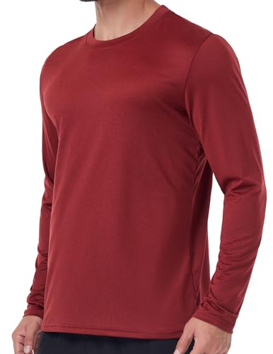 6 Pack Men's Quick Dry Long Sleeve Shirts UPF 50+ UV Sun Protection SPF Shirt Moisture Wicking T-Shirt for Casual Workout