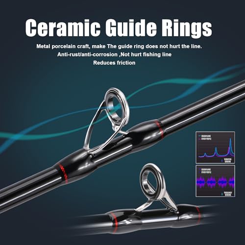 Sougayilang Fishing Rods, Spinning Rods and Casting Fishing Rods, with Full Carbon Fiber Handle, 24T Carbon Fiber 2PCS Fis...