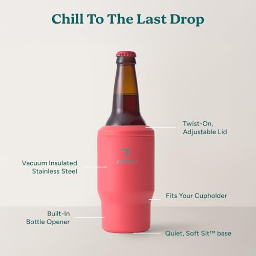 Reduce 4-in-1 Drink Cooler - Versatile Can & Bottle Holder with Vacuum Insulation - Keeps Drinks Cold Up to 4 Hours - Incl...